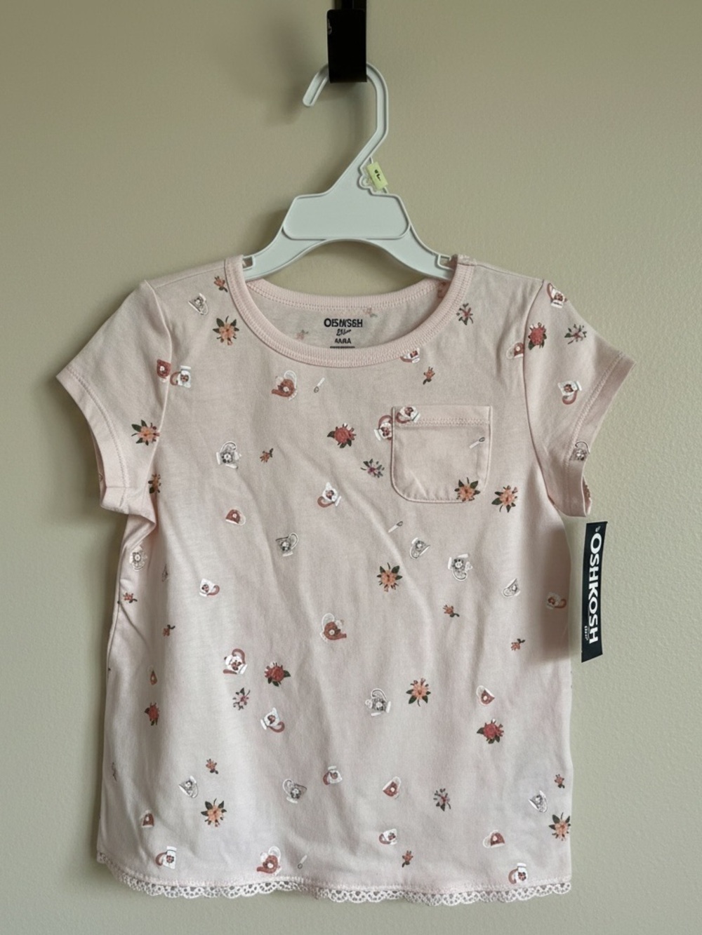 NWT OshKosh Girl's‎ Pink Floral Tee 4T